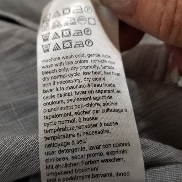 Calvin Klein Men's Gray Shirt Long Sleeve Button Up 100% Cotton Stretch Size L69 - Picture 9 of 13